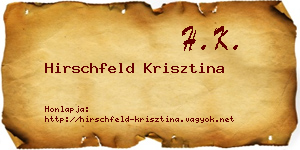 Hirschfeld Krisztina névjegykártya